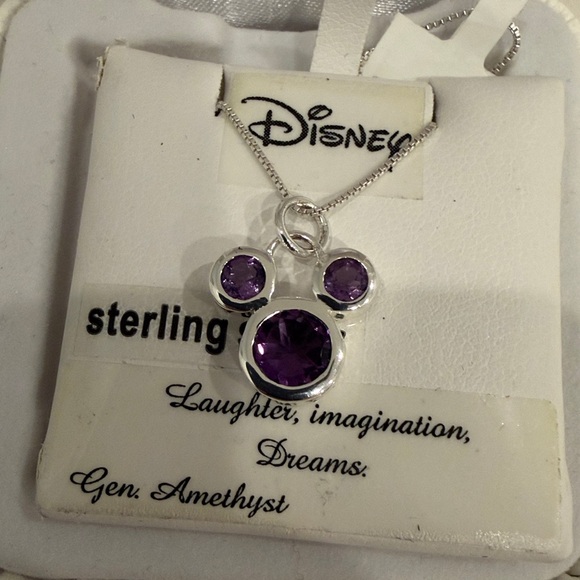 Disney Jewelry - Beautiful Original Disney sterling Silver Genuine amethyst MickeyMouse Necklace